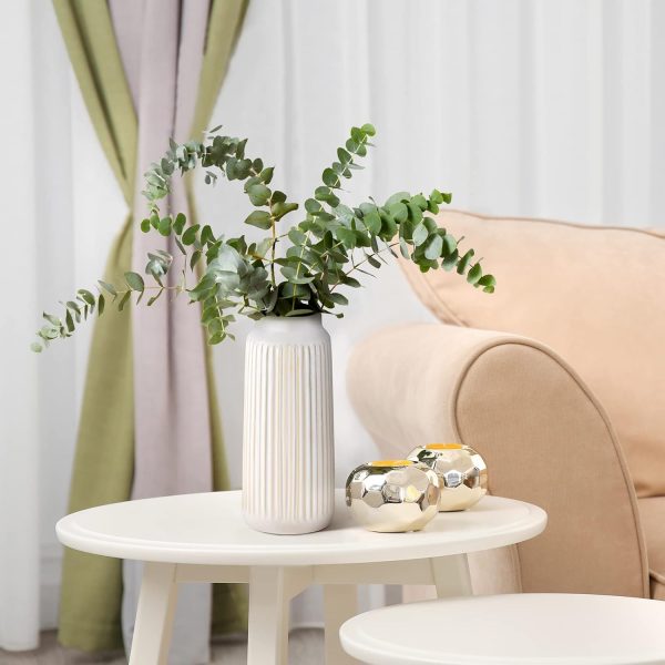 oem/odm services christmas vase decor, 9 inch white ceramic vase, flower vase modern, boho vases for pampas grass home decor, decorative white vases for flowers mantel, living room, off-white affordable bulk deals
