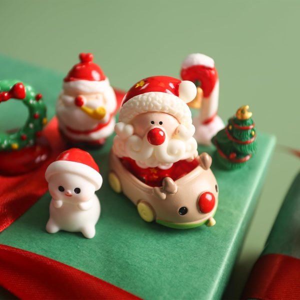 dropship from factory domestar 30pcs miniature christmas ornaments, mini resin christmas figurines miniature snowman figurines fairy garden for crafts advent calendar christmas ball fillers mass production supply