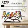 dropship from factory stained birds on branch desktop ornaments double sided metal flatness table art home room decoration suitable for office wine cooler decor(5 birds on a branch) mass production supply