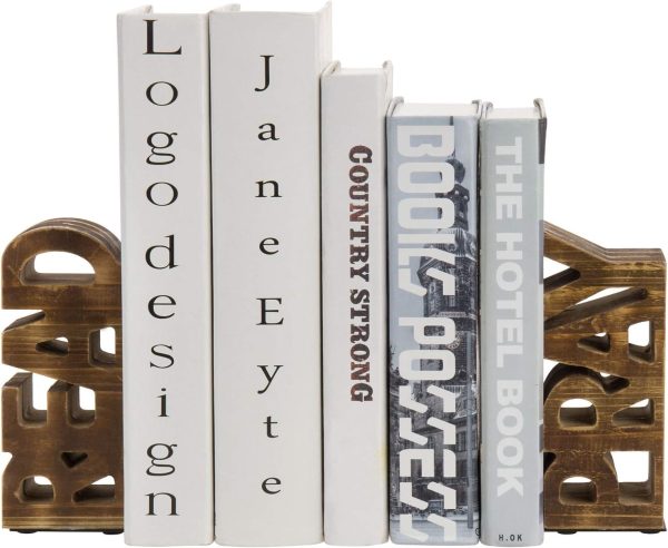 supplier direct mygift rustic burnt wood decorative bookends with read and pray carved block words, home office children's library book stand, 1 pair wholesale prices