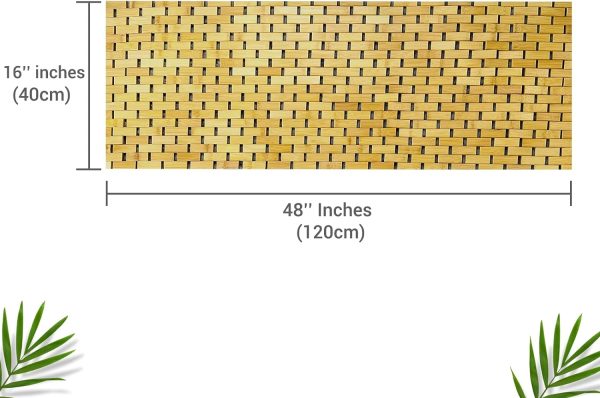 manufacturer direct bamboo bath mat 48 x 16 inches and wooden soap dish set bathroom rugs bathtub mat non slip bath mats for bathroom, kitchen sauna spa hot tub outdoor decor trade price