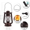 custom wholesale vintage lantern led battery powered camping lamp outdoor hanging lantern flickering flame rechargeable retro lanterns remote control 4 modes light non-solar 2 pack oem/odm services