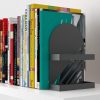 supplier direct iron arch modern and decorative bookends for heavy books, 200% stronger & heavier than the average bookends, large bookends with matching bonus storage cup (carbon black) wholesale prices