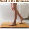 manufacturer direct 4 pcs summer bamboo bath mat sturdy waterproof bamboo shower mat natural wood bath mat wooden bathroom carpet for doorway bathroom kitchen indoor or outdoor spaces use, 21.26 x 14.17 inches trade price