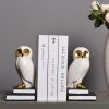 supplier direct book ends for shelves, owl decorative bookends bronze bird book stopper unique kids book holders with anti-slip base luxurious bookends for kids rooms office home decor(white) wholesale prices