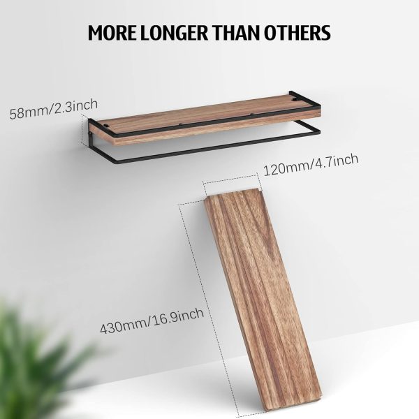 bulk purchase meangood floating shelves wall mounted set of 2, rustic wood wall storage shelves for bedroom,living room,bathroom, kitchen torched wood trade price