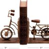 supplier direct deco 79 vintage wood bookends metal cycle pr h-26778, 7"w, 9"h, brass wholesale prices