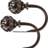 bulk purchase kamanina decorative curtain drapery holdbacks, netted texture finials, antique bronze(1 pair/2 pack), small factory discount