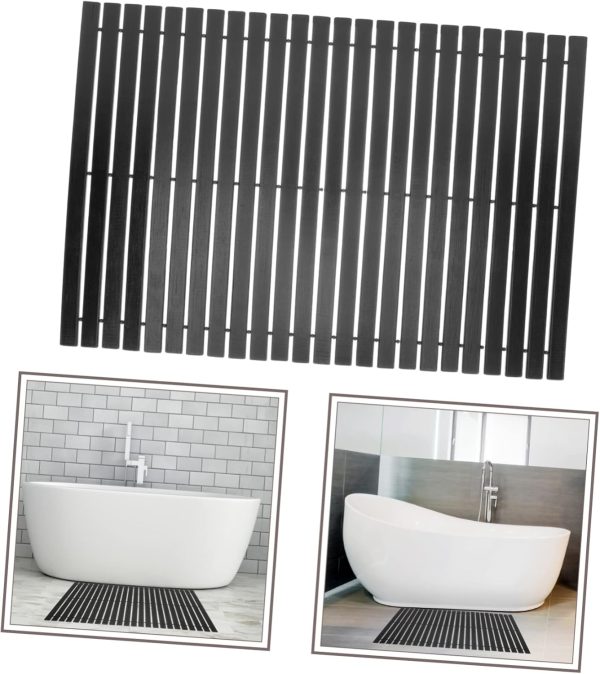 manufacturer direct zerodeko bamboo bath mat wood bath mat doormat outdoor spa decor bathmat non- doormat tub mat shower rugs bamboo rug bamboo mat black wooden non- mat bamboo bathroom mat trade price