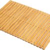 manufacturer direct strand woven bamboo bath mat bathroom rugs floor wood shower bathtub waterproof non slip accessories 16x24 inch easy to clean, suitable for outdoor, light color, 1 pc trade price
