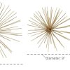 factory direct deco 79 metal starburst home wall decor 3d long spike wall sculpture, set of 3 wall art 6", 9", 12"w, gold volume discount