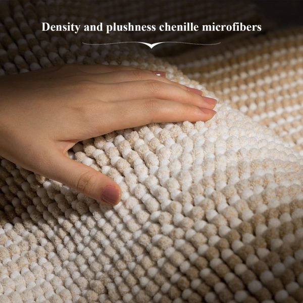 manufacturer direct bsicpro rugs and mats sets, 2 piece thick absorbent chenille, non slip, soft shaggy floor mats for bathroom, machine washable (20" x 47" plus 16" x 24", beige) trade price