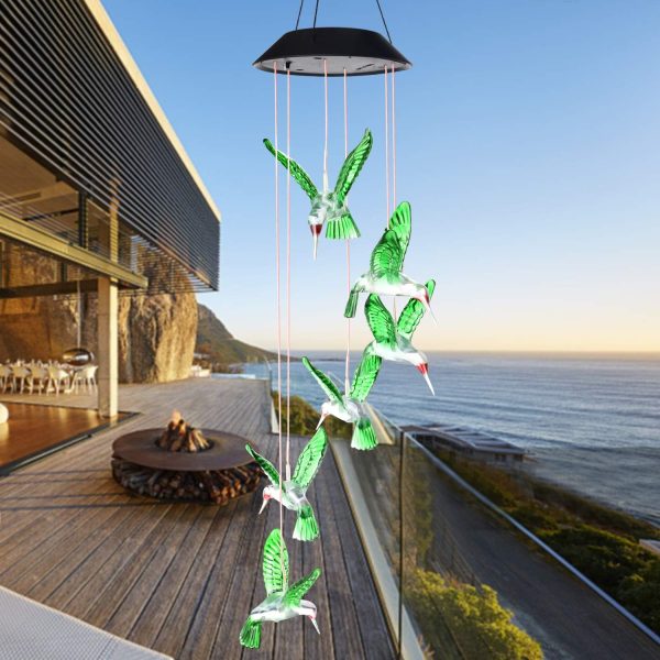 producer to buyer six foxes wind chime, solar hummingbird wind chimes outdoor/indoor(gifts for mom/momgrandma gifts/birthday gifts for mom) outdoor decor,yard decorations,memorial wind chimes,mom's best gifts discounted pricing