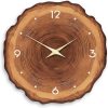 bulk purchase xnm wood wall clock for living room decor - rustic wall clocks battery operated 12 inch - brown annual ring wall clock non ticking (mdf no solid wood) trade price