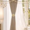 bulk purchase 2 pcs magnetic curtain tiebacks, crystal decor curtain ties for drapes no drilling drapery holdbacks with high-elastic spring wire for home office window decorative holdback, gold factory discount