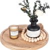 wholesale direct wood lazy susan organizer kitchen turntable for cabinet farmhouse bathroom decor round decorative tray for vanity, counter, sink, coffee table, 10 inch, brown bulk purchase at factory prices