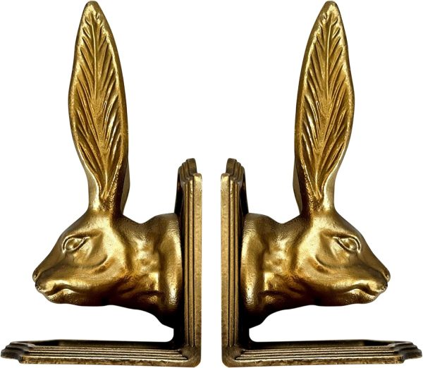 supplier direct fox run rabbit decorative bookend set, 100% iron, 4.7" x 4" x 8.6" heavy bookends wholesale prices
