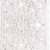 bulk purchase wall décor art, carved wooden wall panel hanging decor, decorative carved floral-patterned distressed white mdf wall panel for iving room bedroom, 12" x 12" trade price