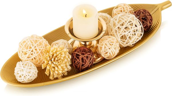 wholesale direct hanobe leaf wooden decorative tray: leaf shaped wood key tray decor leaves bowl for crystal small candle, gold bulk purchase at factory prices