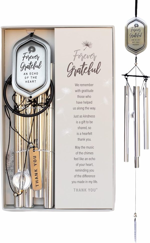 producer to buyer forever grateful wind chime with engraved thank you message - unique gift of gratitude/appreciation gift/thank you gift for special friend/family/coworkers/teachers/mentor discounted pricing