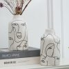 oem/odm services kimdio ceramic vase for home decor, abstract irregular design flower vase, living room decor minimalist decorative vases for pampas grass affordable bulk deals