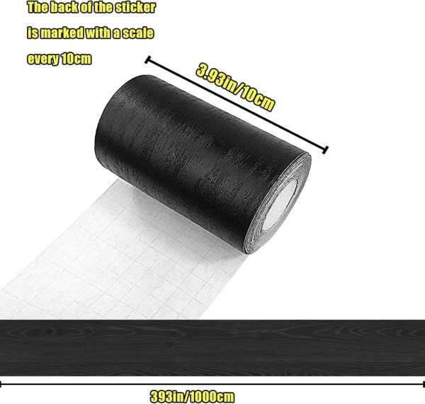 bulk purchase 10m black wood grain removable pvc waterproof border wall decor removable self adhesive kitchen bathroom tiles sticker wallpaper 4.2x390 trade price