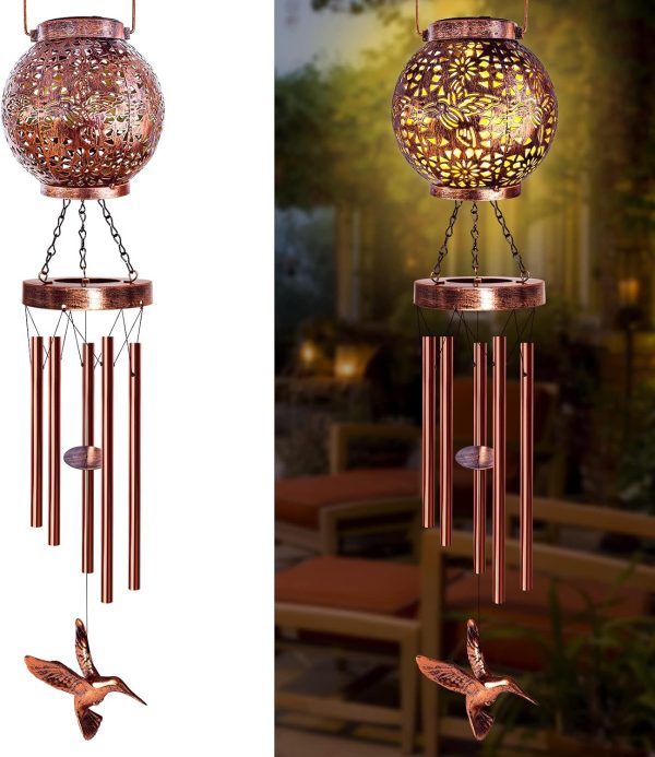 producer to buyer wind chimes for outside 38" hummingbird solar wind chimes outdoor gifts for mom hanging solar lantern, garden decor wind chime for patio yard, christmas windchimes outdoors gifts for women grandma discounted pricing