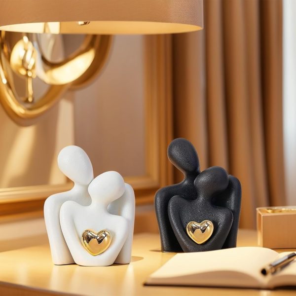 dropship from factory mini couple statue tv stand decor items for living room, abstract sculpture knick knacks home decor couples love office show pieces- for bedroom romantic gifts for valentine anniversary birthday mass production supply