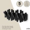 competitive pricing umbra picket wall-mounted coat rack rail hook with 5 retractable wood pegs – modern, space-saving storage organizer, black one-stop wholesale