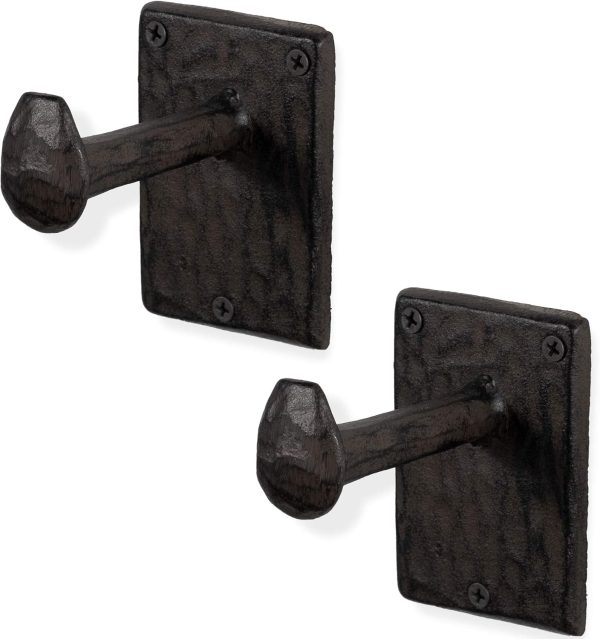 competitive pricing rustic state billow wall mount cast iron hooks coat towel bag hat hanger multiuse entryway railroad spike rack black set of 2 one-stop wholesale