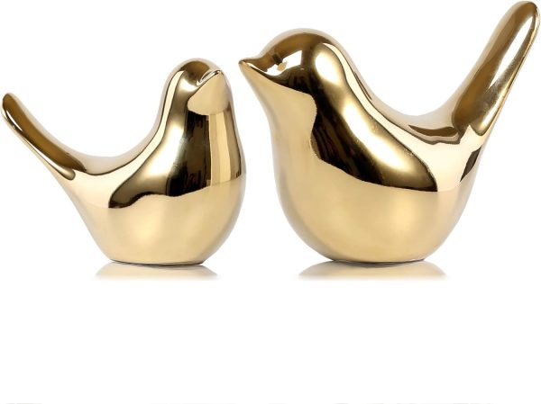dropship from factory fantesticryan small birds statues gold home decor modern style figurine decorative ornaments for living room, bedroom, office desktop, cabinets mass production supply