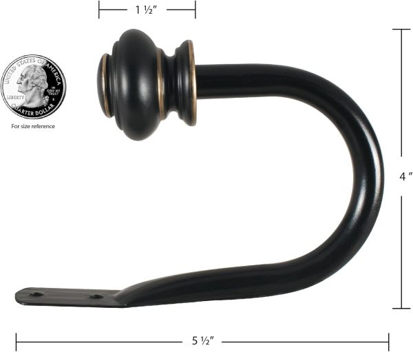 bulk purchase beme international urn holdback pair, 5.5 x 1.5 x 4 inches, brown factory discount