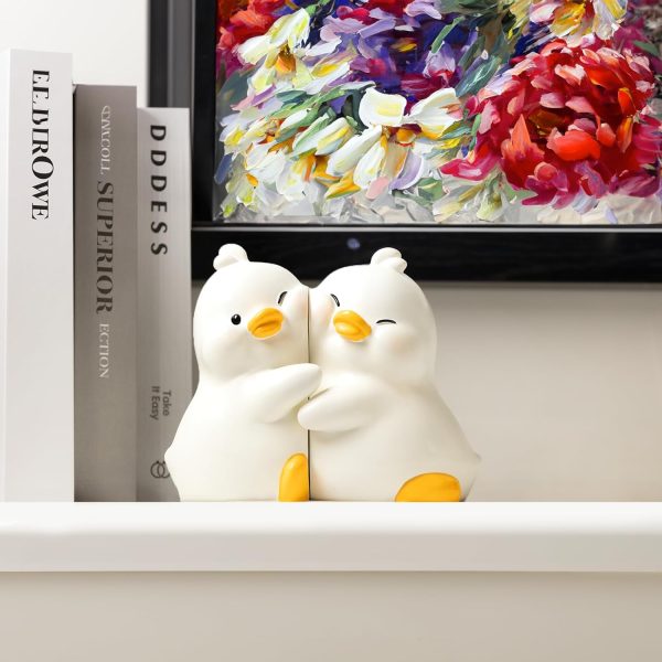 supplier direct cute bookends, cute hug ducks decorative bookend, book ends for shelves, cute home decor unique book holders book stoppers funny book end for kids children desk office bookshelf decor wholesale prices