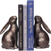 supplier direct creative co-op decorative resin rabbit bookends, bronze, set of 2 wholesale prices