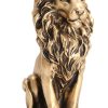 dropship from factory lion statue decor 9 inch resin, cool lion stuff to put on shelves, antique gold decor accent crown lion statue man home office desk table shelf decoration, men father leo lion gift mass production supply