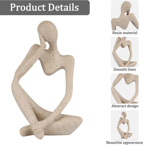 dropship from factory sandstone resin thinker style abstract sculpture statue collectible figurines home office bookshelf desktop decor(small sandstone,left) mass production supply