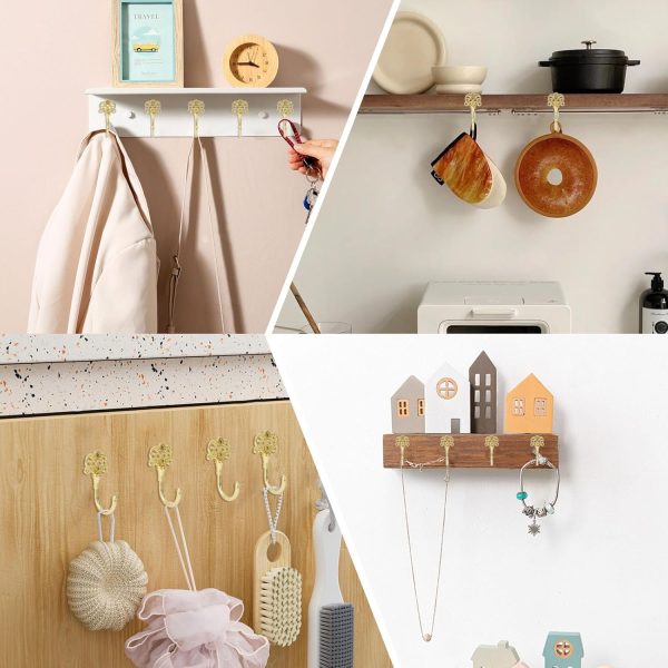 competitive pricing wodegift 10 pcs vintage wall hooks, bohemian wall hooks, metal wall hooks with screws for hanging coffee cups, coats, hats, bags, keys and room decorations(gold) one-stop wholesale