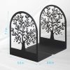 supplier direct umikk book ends, metal bookend, tree of life bookend for shelves, home decorative bookends for heavy books, black non-skid book stopper, 7 x 5.5 x 3.5 inch (1 pair) wholesale prices