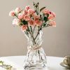 oem/odm services 6 inch small glass flower vase, irregular clear flower vases for centerpiece table indoor desk decor, modern art decorative vase for home office wedding bookshelf housewarming gift affordable bulk deals