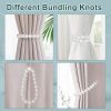 bulk purchase auleep magnetic curtain tiebacks, 2 pack pearl curtain holdbacks curtain holders with double elastic cord drapes modern curtain ties for home, office, window decoration(white) factory discount