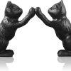 supplier direct book ends for shelves decorative, cast iron heavy duty bookends for heavy book, unique cute cat bookend for home/office decor, antique classic black 2pcs wholesale prices