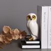 supplier direct book ends for shelves, owl decorative bookends bronze bird book stopper unique kids book holders with anti-slip base luxurious bookends for kids rooms office home decor(white) wholesale prices