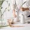 oem/odm services ceramic vase for decor, 6 inch+7.1 inch white flower vase for lego flowers, tulip and pampas grass, embossed farmhouse vases for centerpieces,home living room dining table office decor, arctic white affordable bulk deals