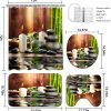 manufacturer direct lnond 4pcs spa bathroom shower curtain sets with rugs, stone bamboo bathroom sets with shower curtain and rugs and accessories trade price