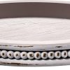 wholesale direct handmade wooden decorative tray, small beaded coffee table tray decor, grey round decorative tray for coffee table, dining room table entryway and living room table bulk purchase at factory prices