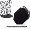 supplier direct alsonerbay bookends geometric decorative metal book stoppers abstract creative book supports, book holders for shelves, butterfly book ends for office 1 pair (black) wholesale prices