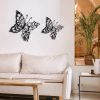 factory direct ez4ence butterfly decoration wall art boho home decor hanging appearance metal flower for bedroom living room wall,black(medium) volume discount