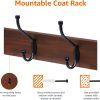 competitive pricing amazon basics rectangular wall-mounted farmhouse coat rack, 5 hook, light walnut one-stop wholesale
