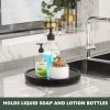 wholesale direct turntable vanity tray 10 inch for perfume candle, bamboo kitchen sink countertop organizer keep glass, sponge and soap bathroom coffee table decorative black (vflz) bulk purchase at factory prices