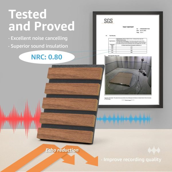 bulk purchase art3d 2 wood slat acoustic panels for wall and ceiling - 3d fluted sound absorbing panel with wood finish - walnut trade price
